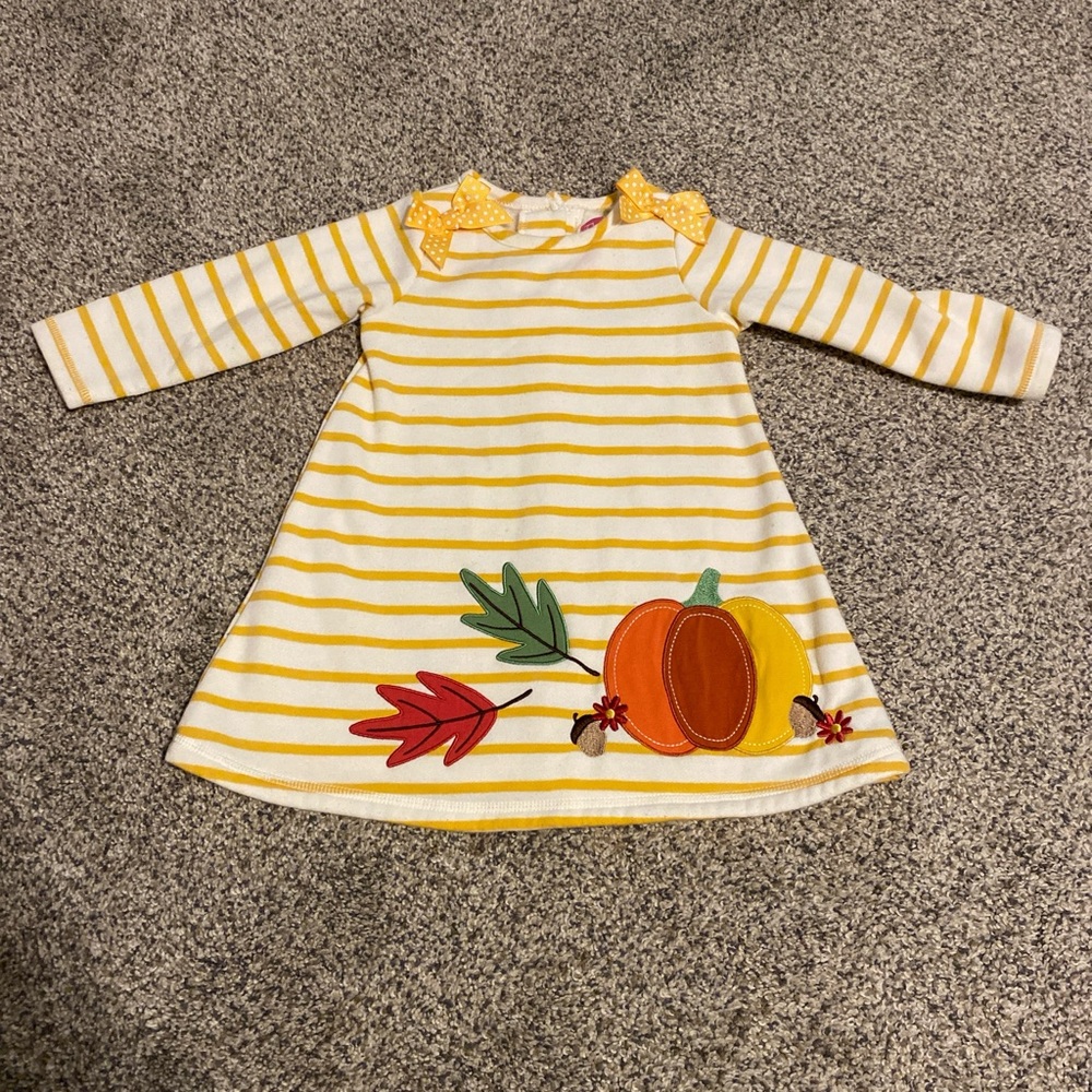 Good Lad Yellow and White Striped Dress with Bow